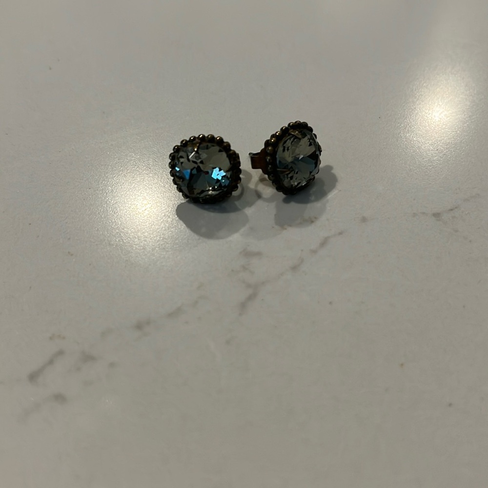 Jeweled earrings with backing